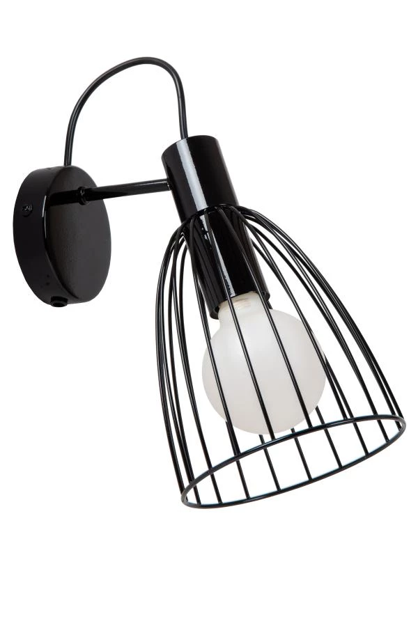 Lucide MACARONS - Wall light - 1xE27 - Black - off